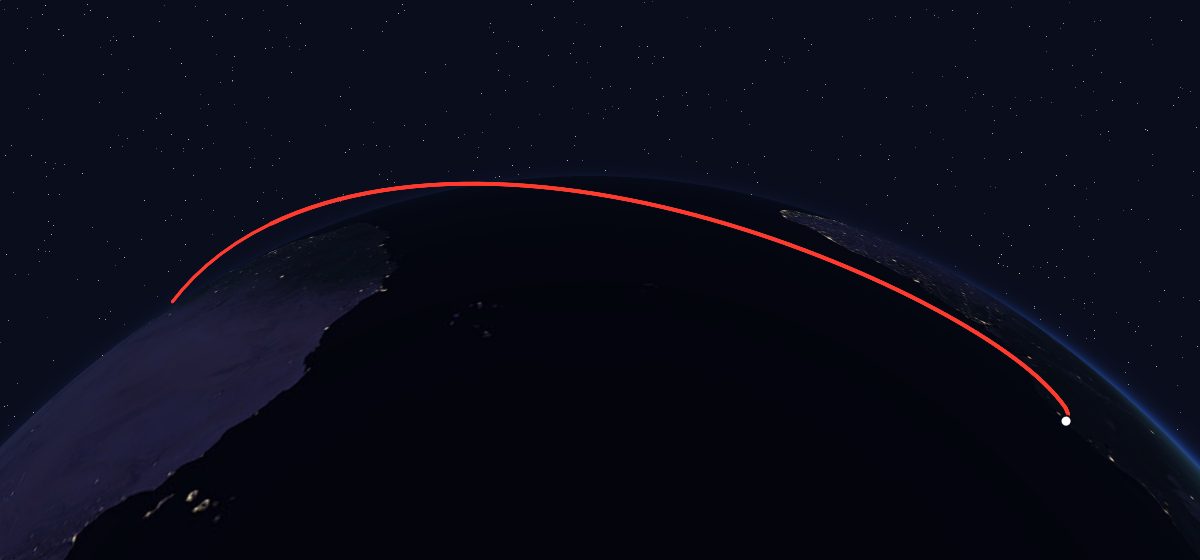 WildBlue 1 & AMC-18: the flight path in 3D, from the pad to orbit, seen from space