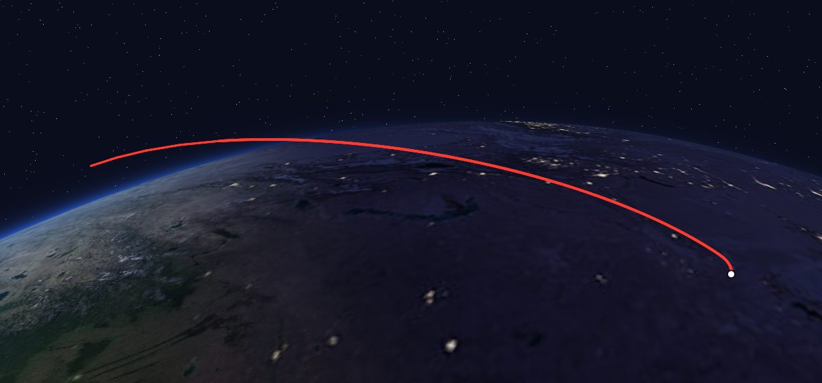 INTELSAT 10-02: the flight path in 3D, from the pad to orbit, seen from space