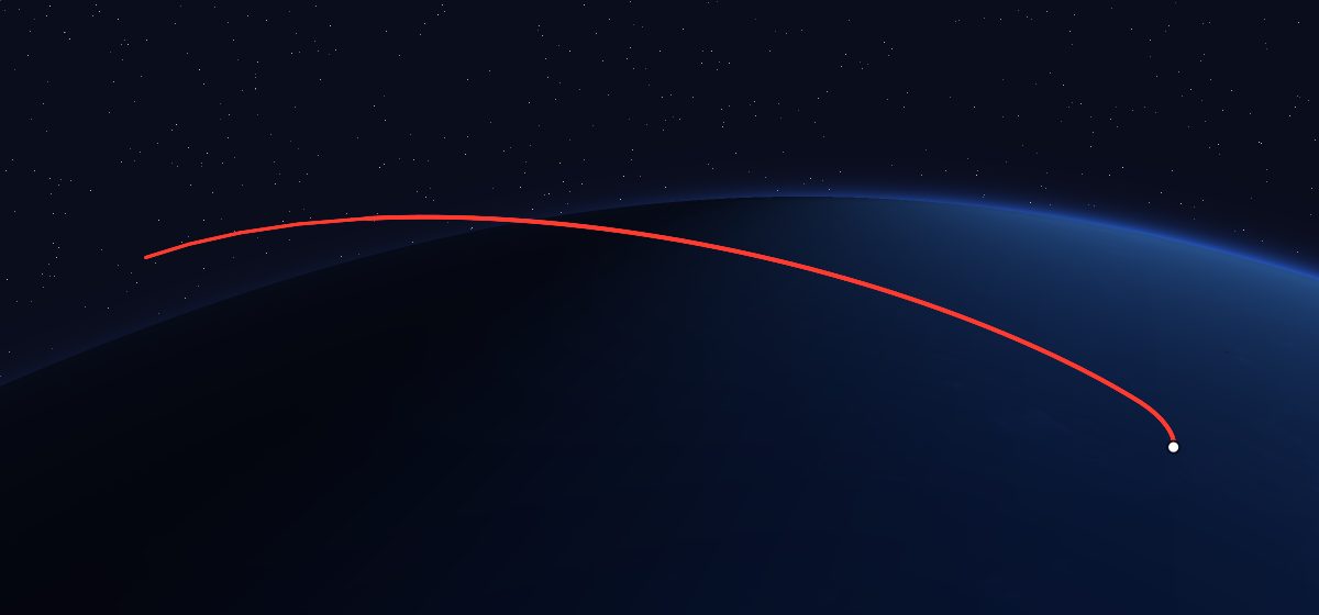 DirecTV-1R: the flight path in 3D, from the pad to orbit, seen from space