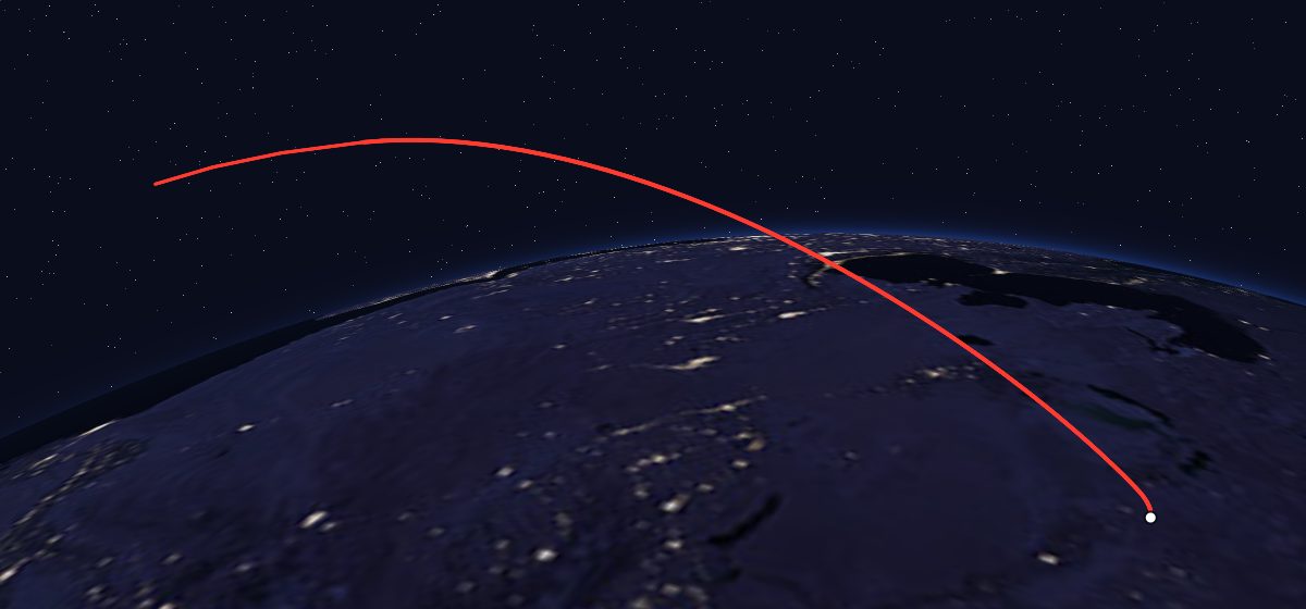 COROT: the flight path in 3D, from the pad to orbit, seen from space