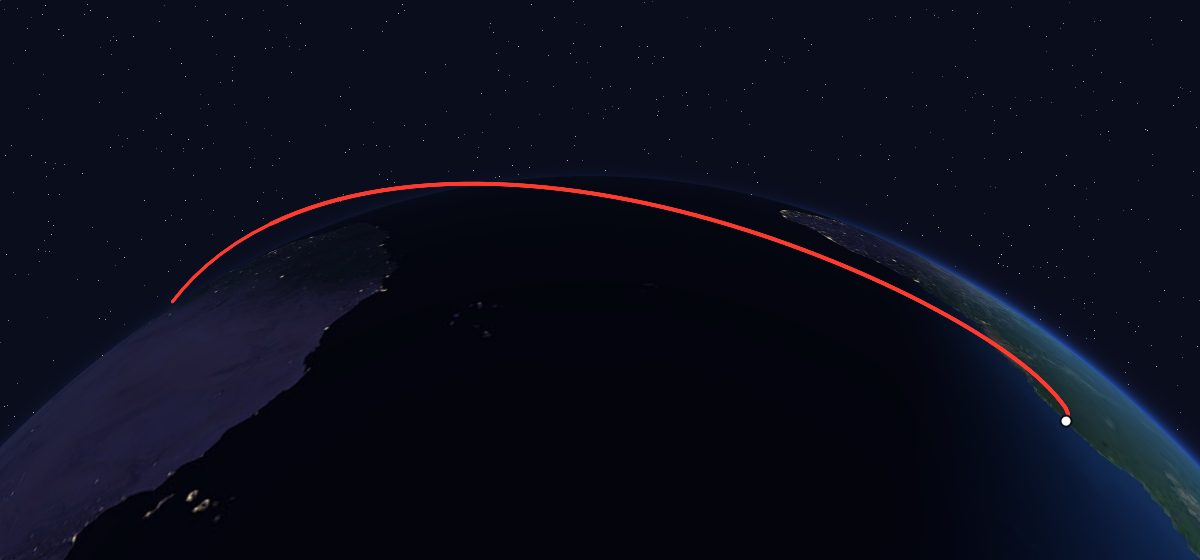 DirecTV-9S, Optus D1, LDREX-2: the flight path in 3D, from the pad to orbit, seen from space