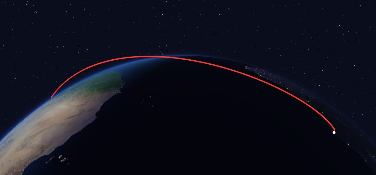 Rosetta: the flight path in 3D, from the pad to orbit, seen from space