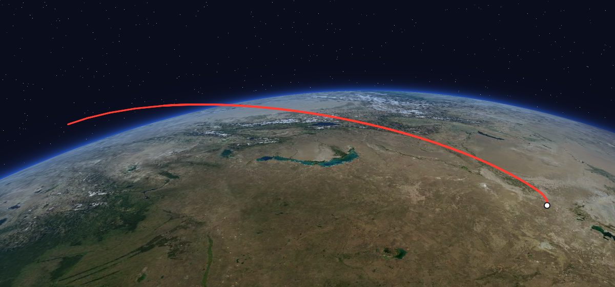 DirecTV 10: the flight path in 3D, from the pad to orbit, seen from space